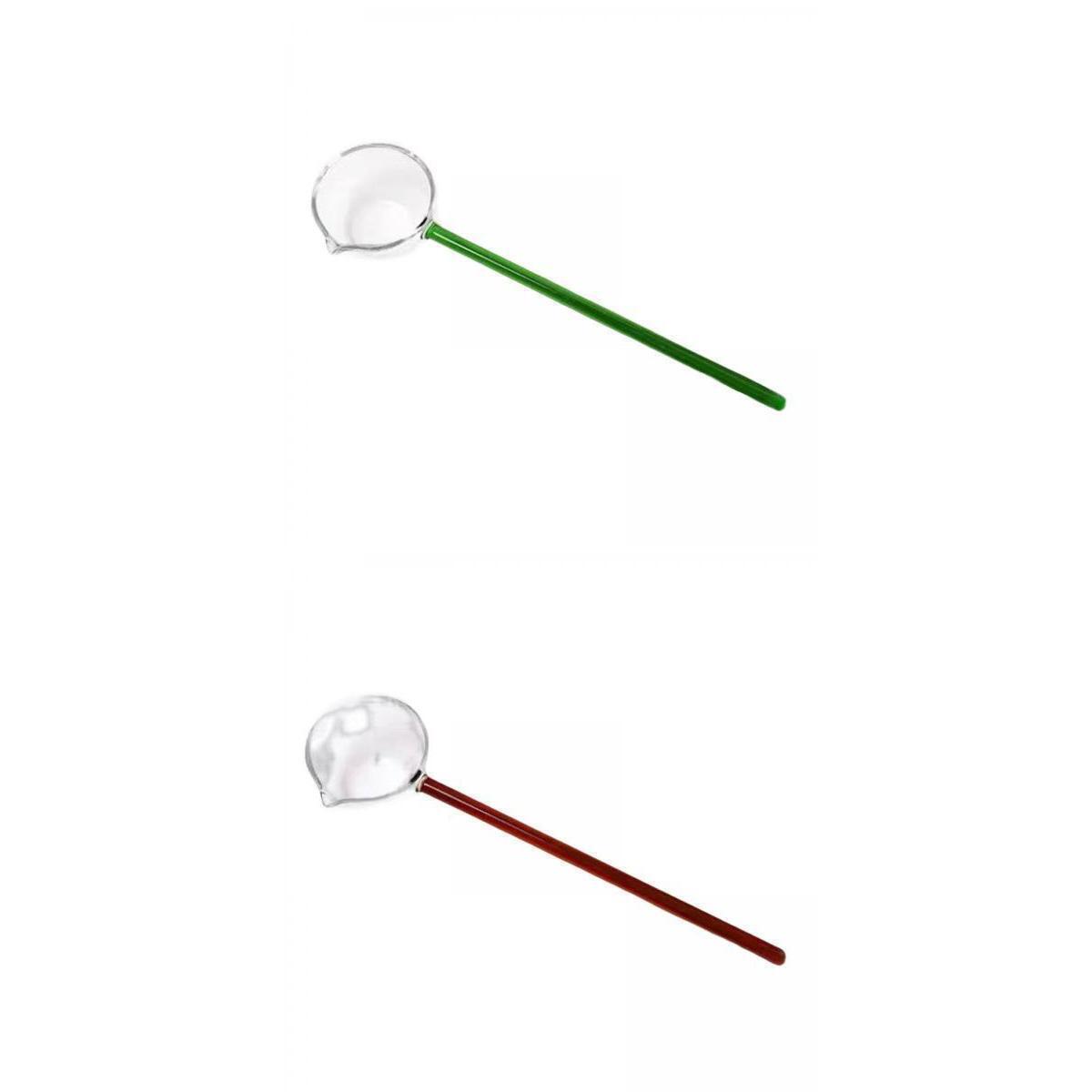 2x Glass Ladle Long Handle Food Grade Serving Cooking Sauce Gravy Spoon