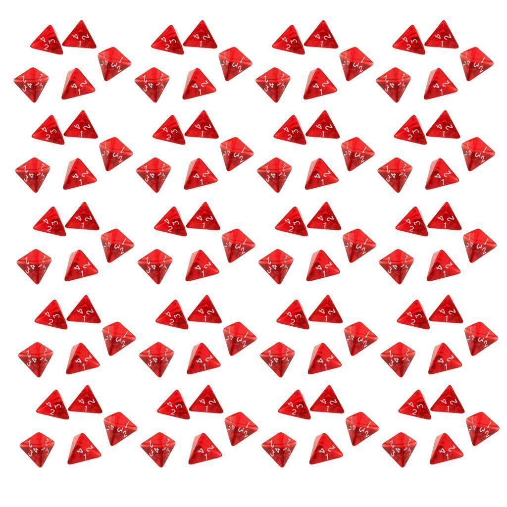 100Pcs Polyhedral  D4 Die for  DnD Table Game Accessory