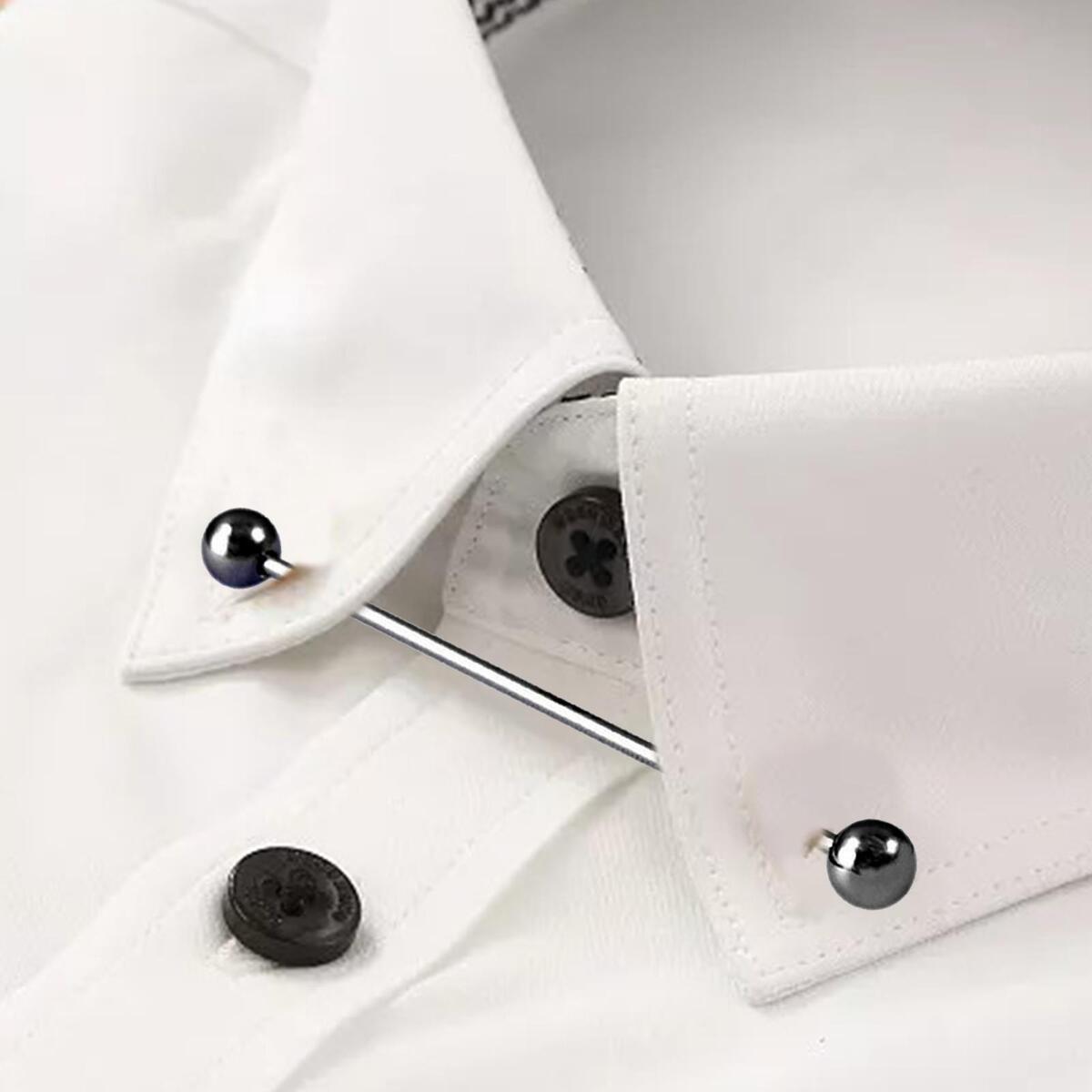 Shirt Collar Bar Pin for Men Copper Collar Tie Pin Durable 60mm for Business