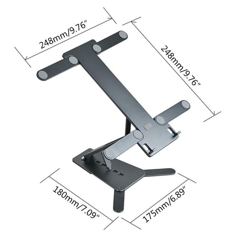 Adjustable Stand Laptop Phone Cooling Holder Foldable Aluminum Riser Anti-slip
