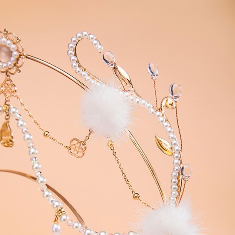Tassel Crown Shape Hair Hoop Cute Wash Face Hair Holder Festival Party Headwear