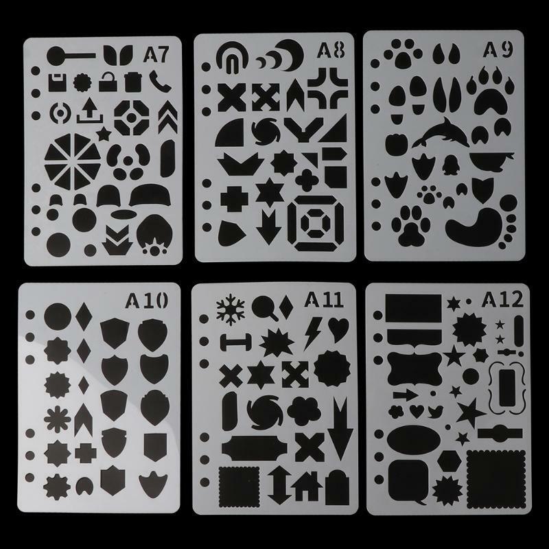 24Pcs Drawing Template Stencils Journal Notebook Diary Scrapbooking A5 DIY
