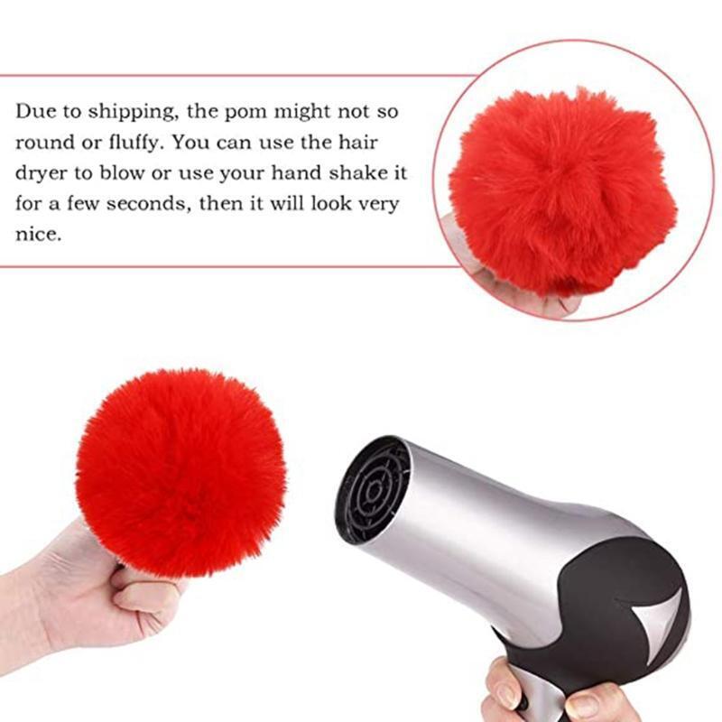 22 Pieces Fluffy Pom Poms Keychains Faux Rabbit Fur Pompom Keyring Bag Charm