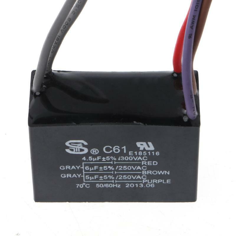 CBB61 Electrical Power Relay Connecting Capacitor 4.5uf+6uf+5uf 250V 5 Wire