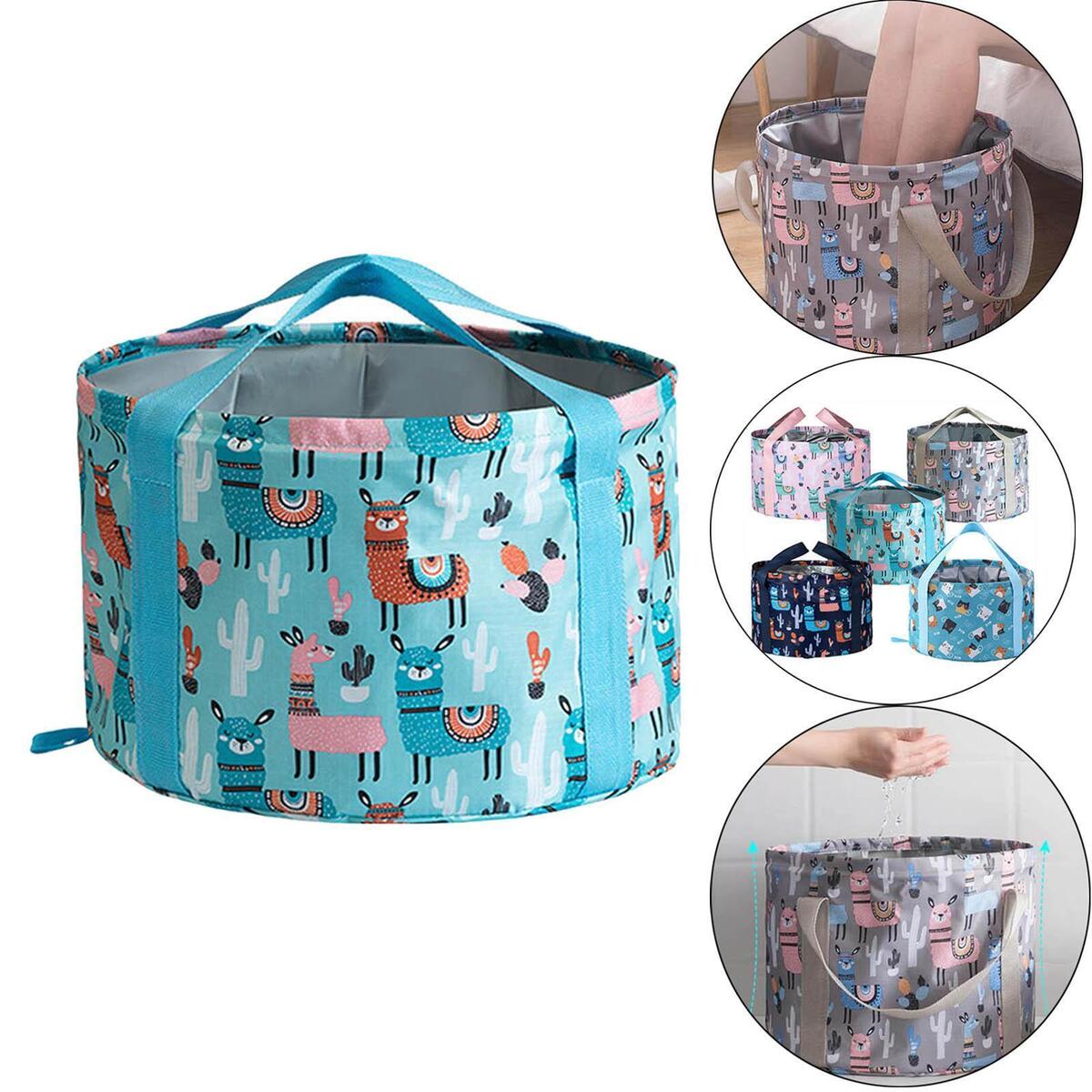 2x Foot Soaking Bath Basin Bath Bag for Travel Outdoor Camping Washing 21L
