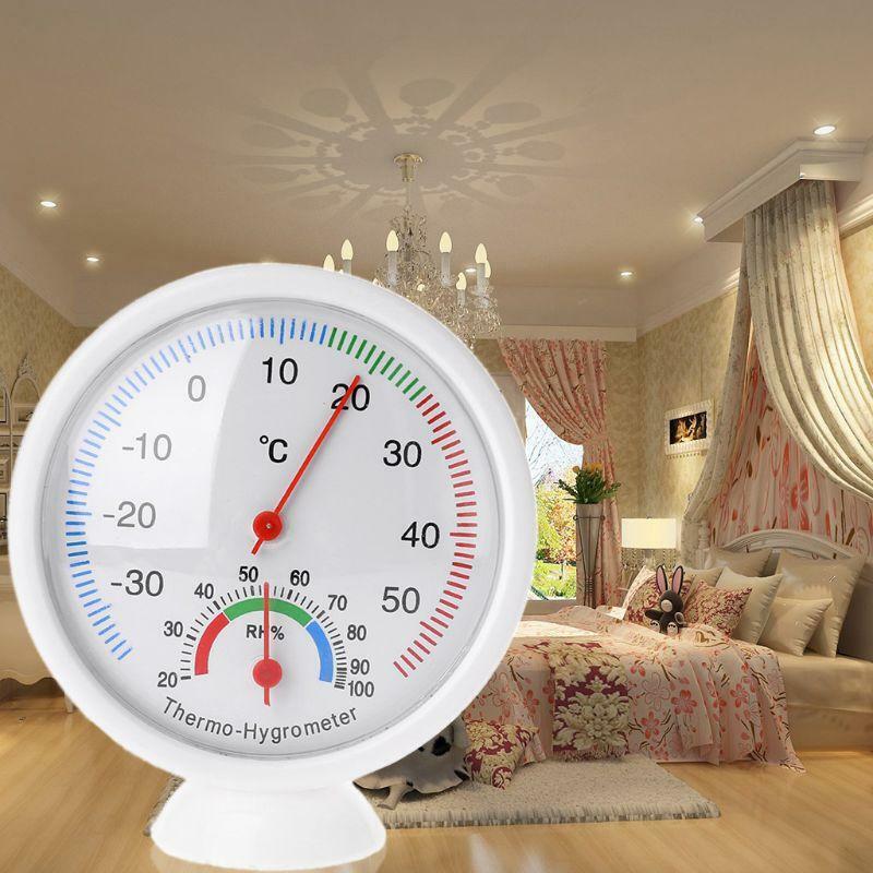 Clock-shaped Thermometer Humidity Meter Temperature Hygrometer Indoor Outdoor