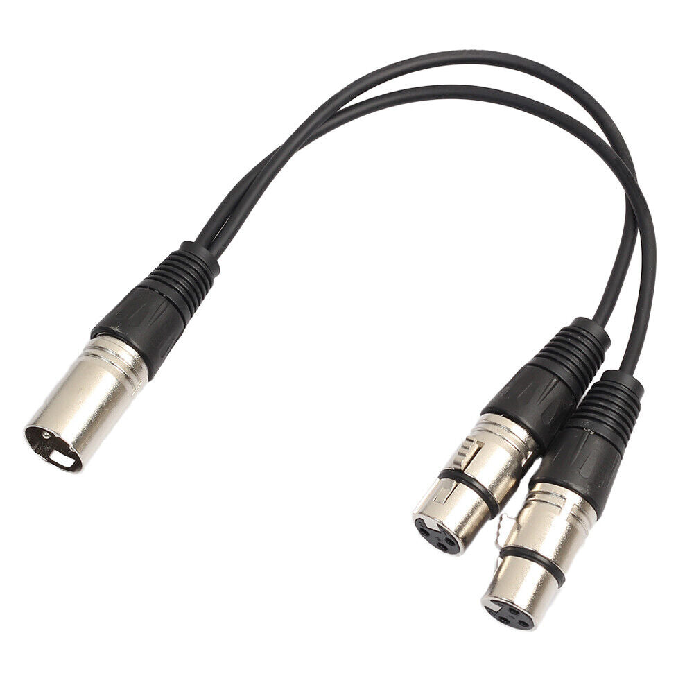 XLR 3 Pin Male to 2 XLR Female Connector Microphone Extension Cable Cord S