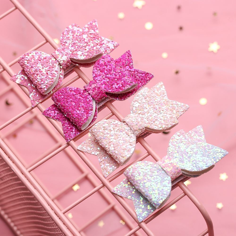 Layer Baby Girls Glitter Bows Headwear Sequin Bow Kids Hair Clips Cute Hairpins