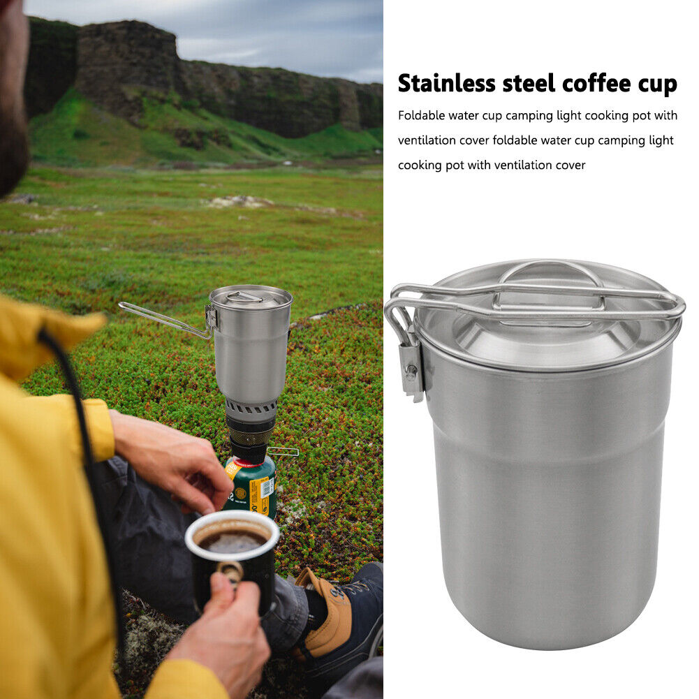 Foldable Cooking Tableware Pots Outdoor Camping Picnic Cookware Coffee Cups