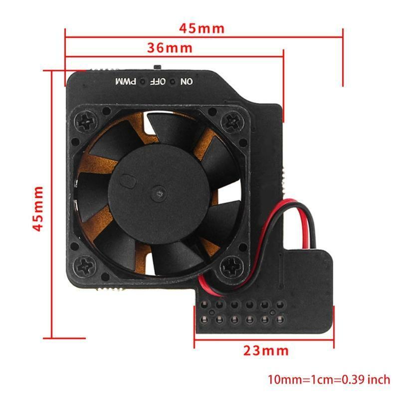Speed Control Cooling Fan Pure Copper Metal Bottom Heatsink Fan for RPi 4B/3B+3B
