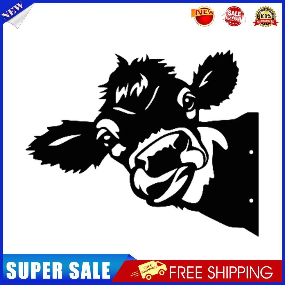 2xFarm Hollow Peeping Cow Balcony Yard Art Hanging Decor Outdoor Statue