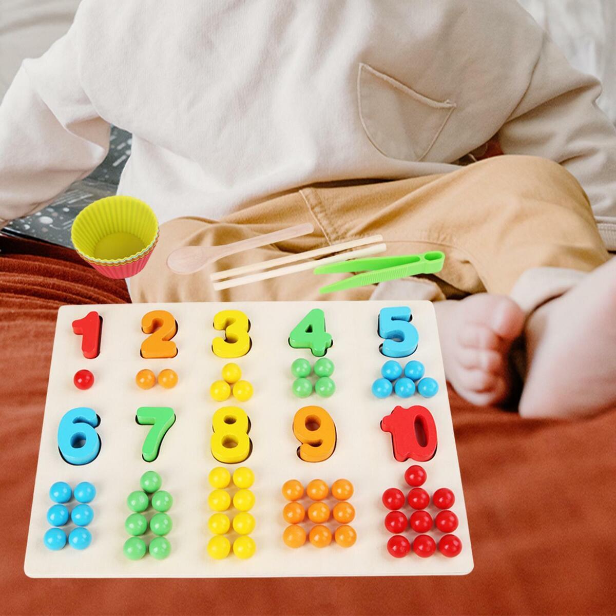 Wooden Board  Game Number Puzzle Educational Classified Training