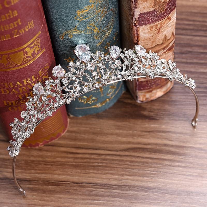 Bridal Crown Zircon Hair Garland Women Wedding Tiara Elegant Hair Jewelry Decor