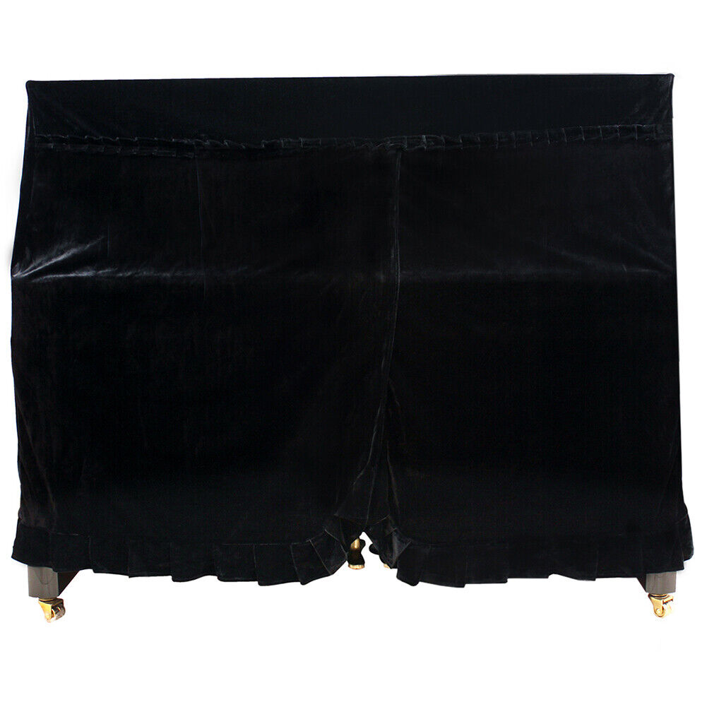 Pleuche Upright Piano Cover Full Piano Dust-proof Covers Cloth (Black)