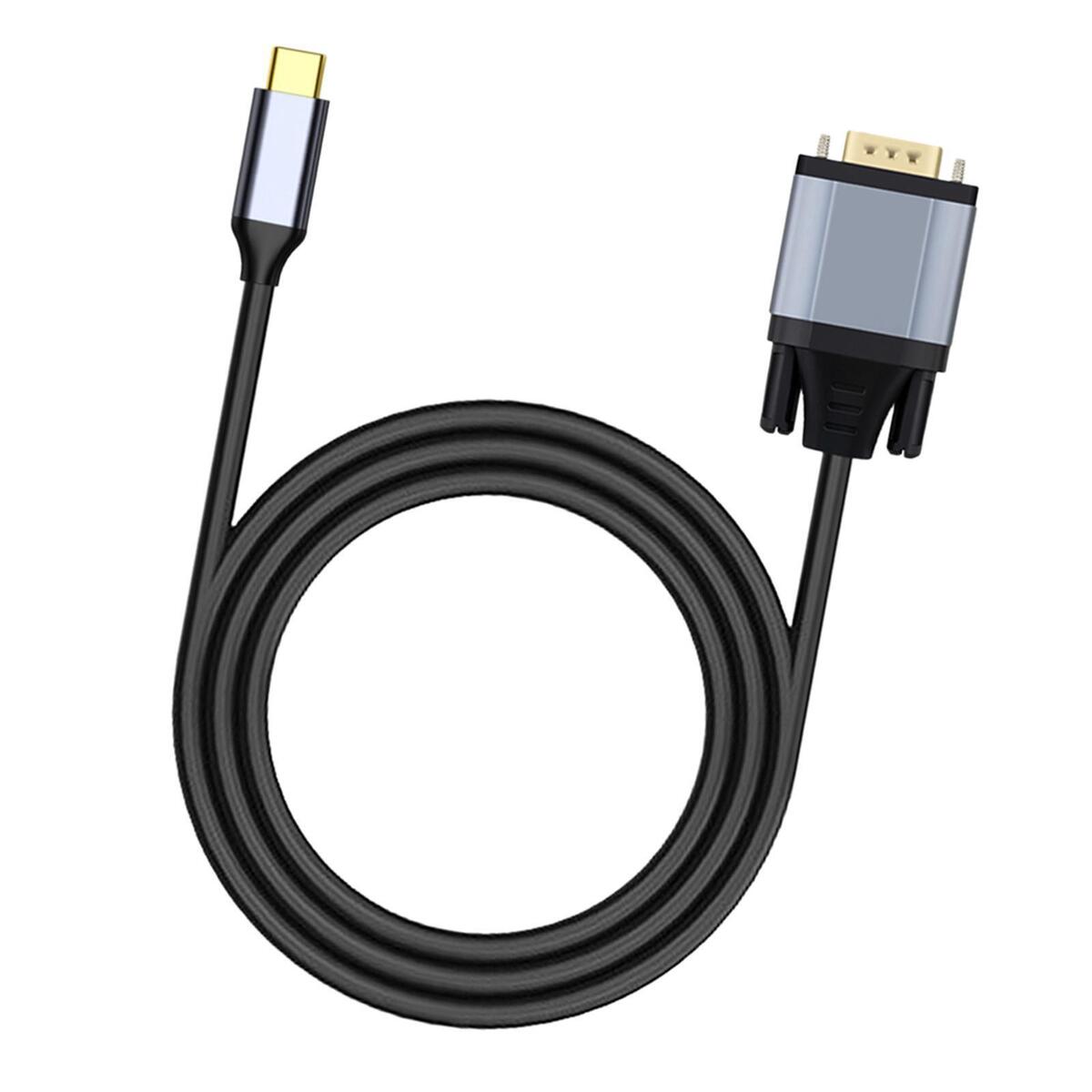 USB3.1 Type C to VGA Adapter Cable 1.8M Plug and Play Durable Professional for