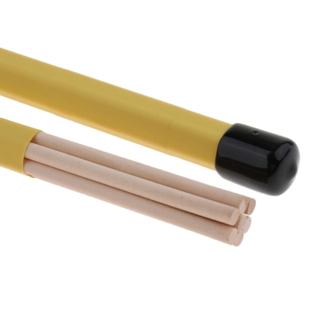 Pro Wooden Drumsticks Brushes Drum Sticks Rod for Drummer Yellow
