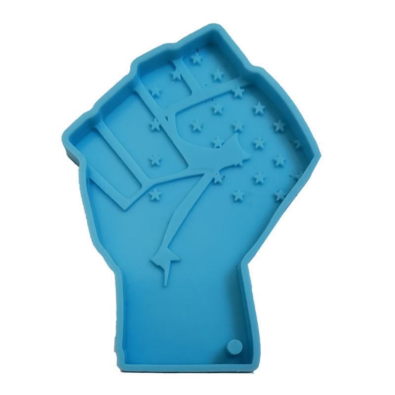 Blue American Flag Fist Keychain Silicone Mold for Valentine Love Gift Craft