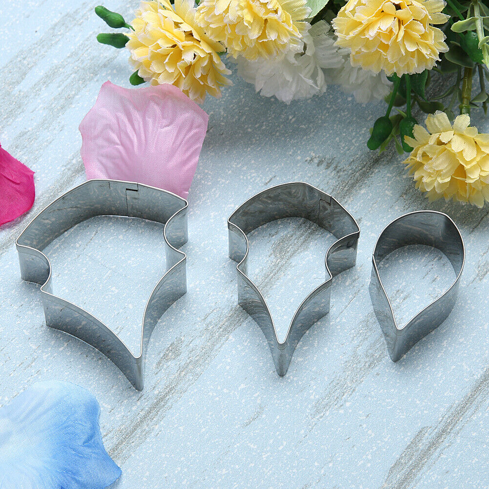 3pcs/set Poinsettia Sugarcraft Cutters Set Stainless Steel Cake Cutters