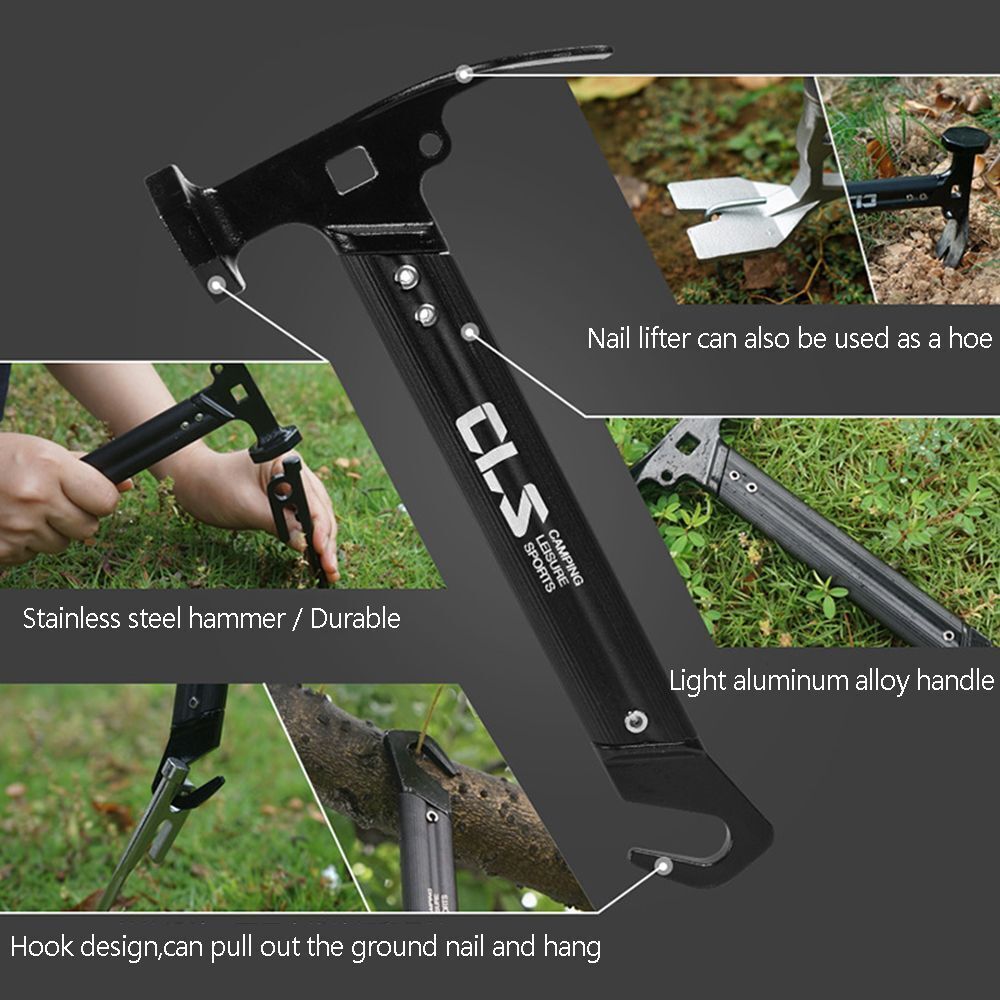 Aluminum Alloy Handle Tool Hammer Ground Nail Hammer Camping Hammer