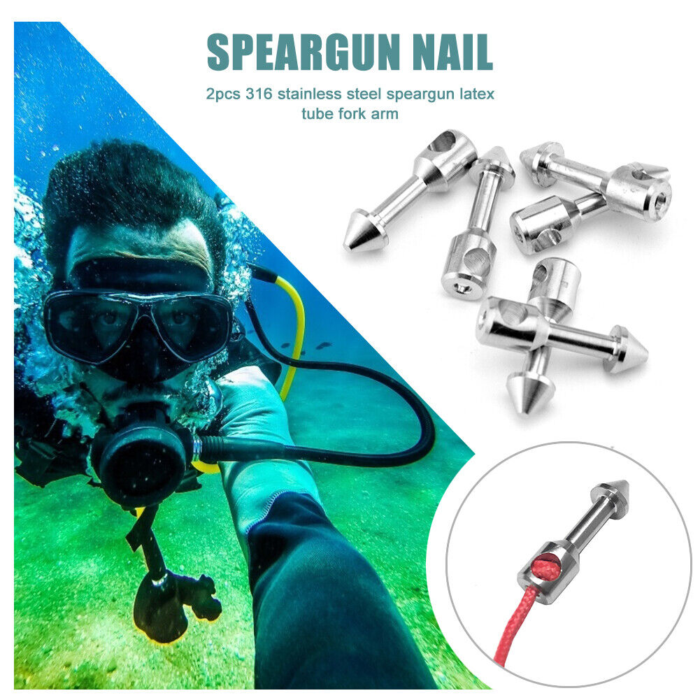 2x Stainless Steel Spear Band Wishbone Nail for Spearfishing Fishing Tackle