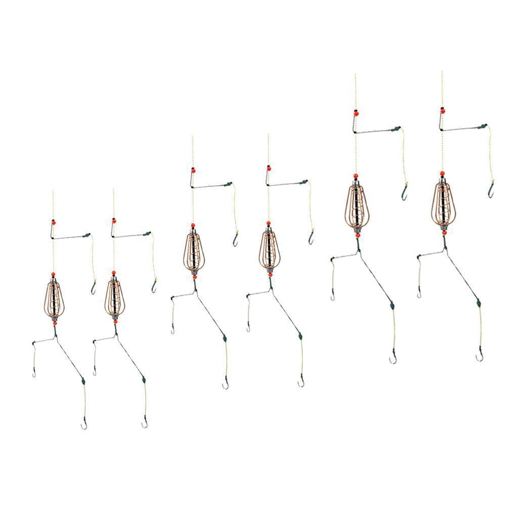 6x Spring Fishing Feeder Lead with Hooks 15/20/25g Carp Method Lure Cage