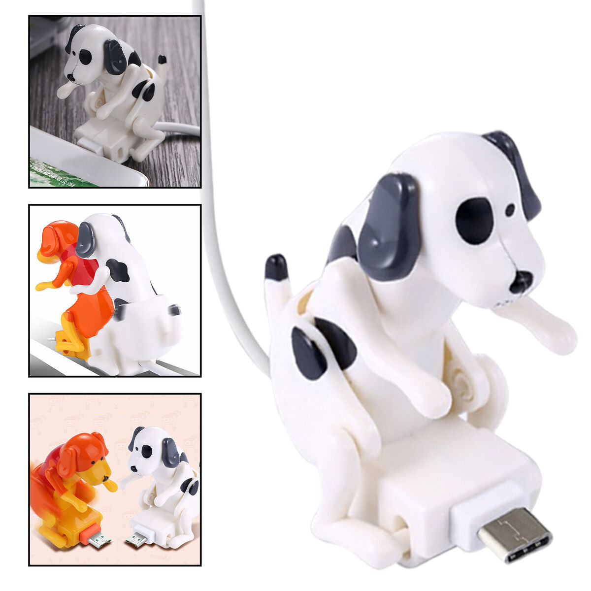 Creative Humping  Dog Charging Cable for Android Phone Gift White