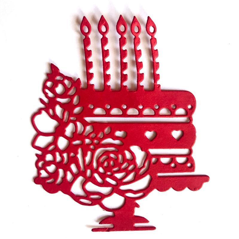Flower Birthday Cake Metal Cutting Die Stencil DIY Scrapbooking Album Paper Card