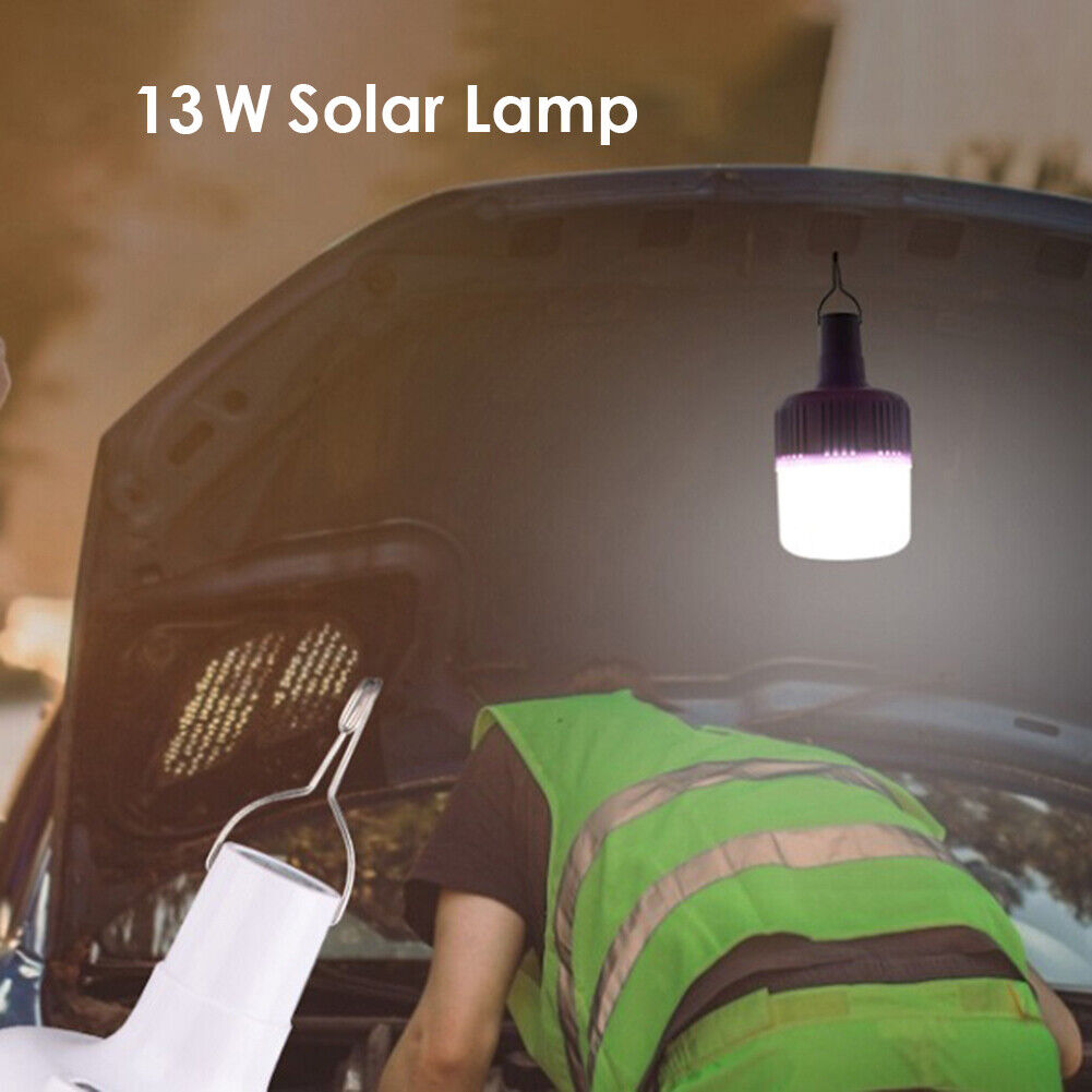 13W LED Solar Light 3 Modes Emergency Lamp Bulb for Outdoor Camping Tent