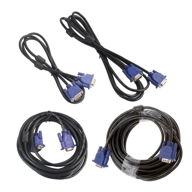 1.5/3/5/10m VGA 15 Pin Male To Male Extension Cable For PC Laptop Projector HDTV