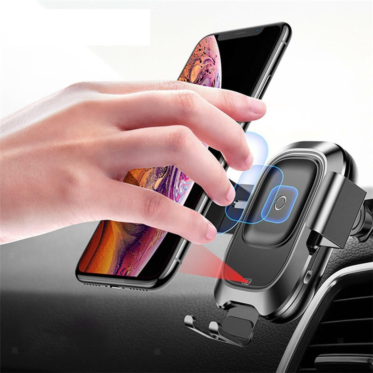 10W Wireless Car Charger Qi Fast Charging ABS Fit for 4-6.5 inch Phones