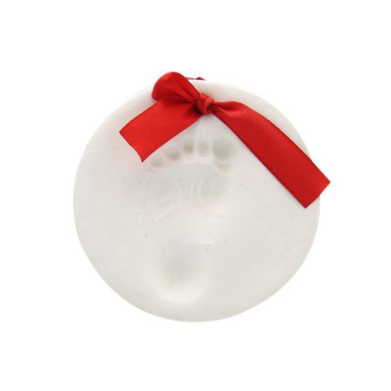 Air-Dries Soft Commemorative Paw Print Inkpad with Red Ribbon Christmas Ornament