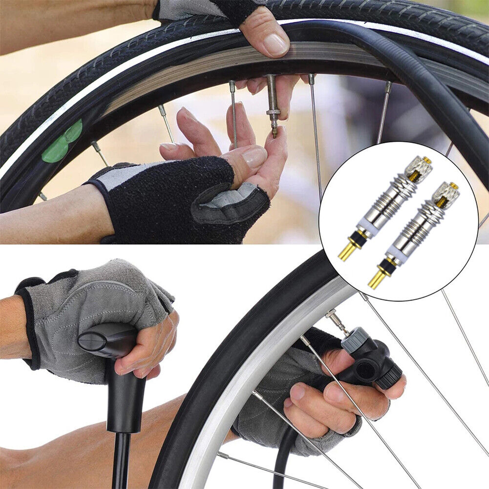2pcs Brass Presta MTB Road Bike Bicycle Tire Valve Core + Removal Tool