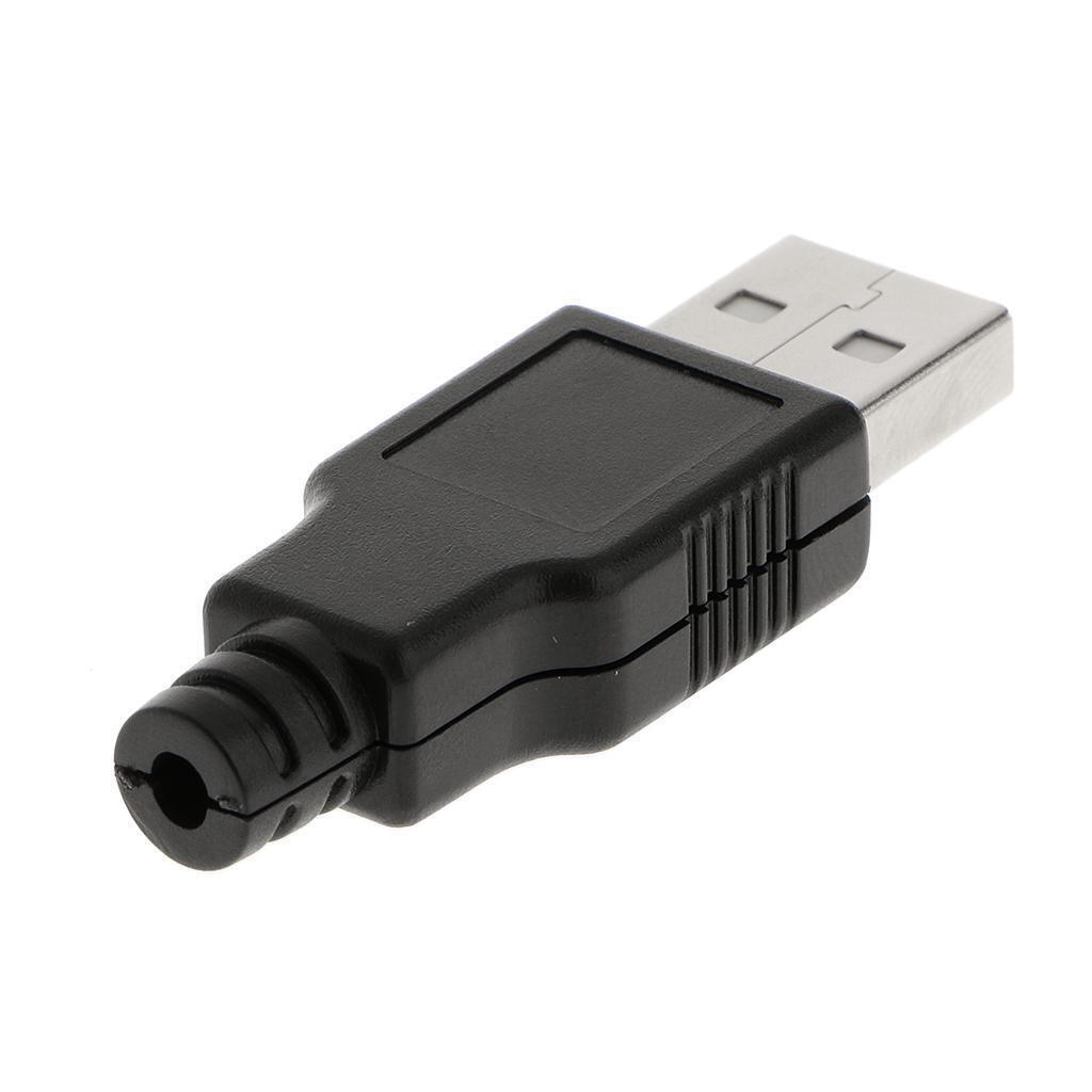 10 pcs USB Type-A 4 pin Male Plug Socket Connector Adapter   Cover