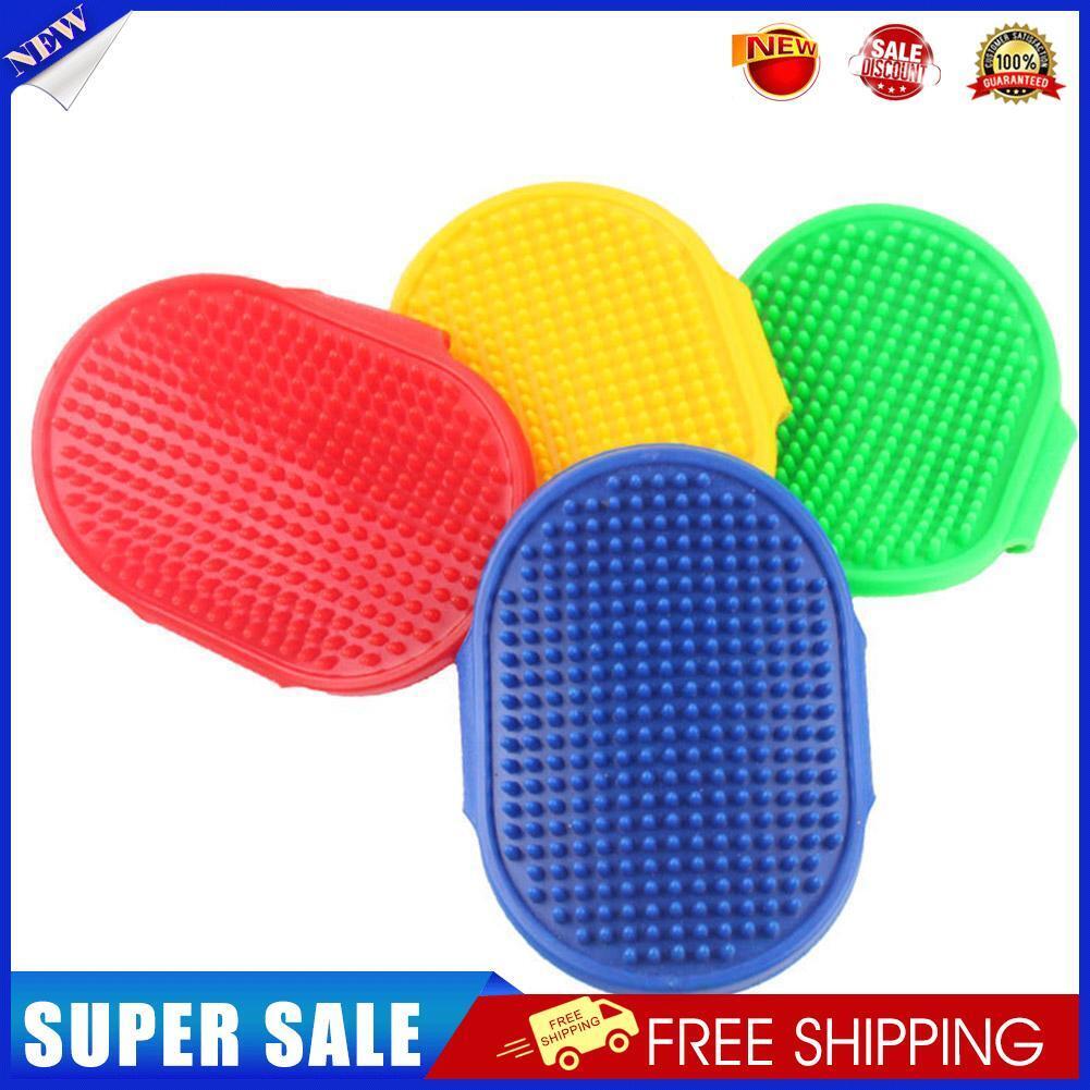 Dog Cat Bath Brush Rubber Glove Hair Fur Grooming Massage Pets Supplies