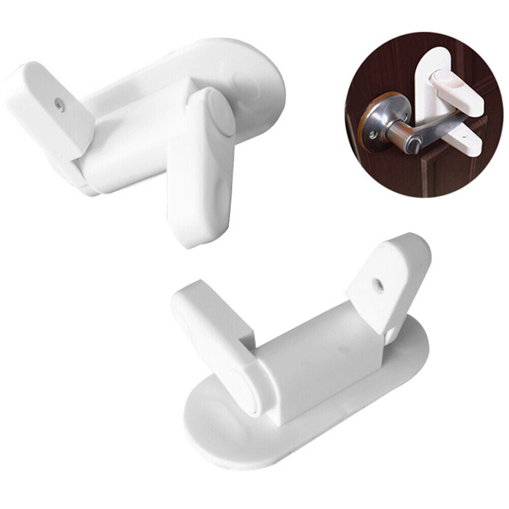 Door Lever Lock Baby Proofing Security Self-Adhesive -Door Knob Handle Lock