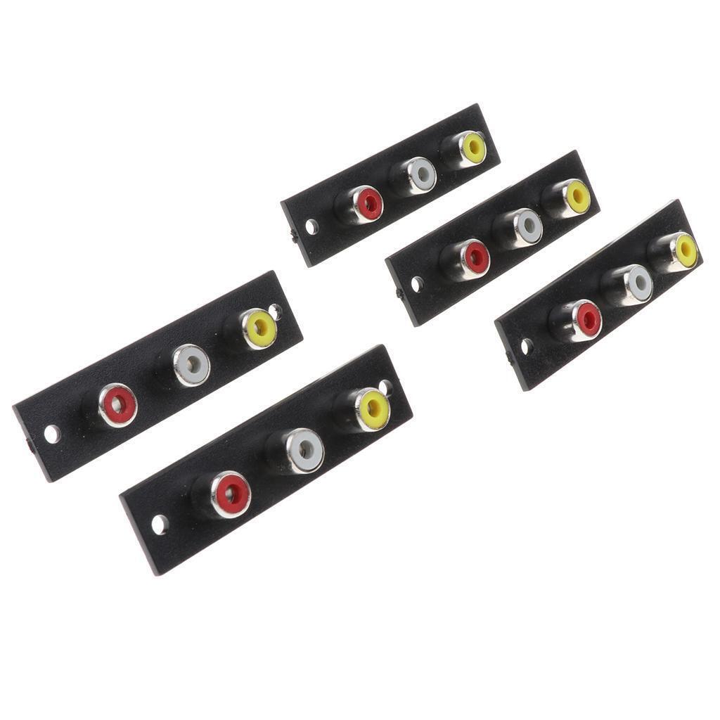 5 Pcs 3RCA Female to Female Coupler AV Video Audio Adapter Cable connector
