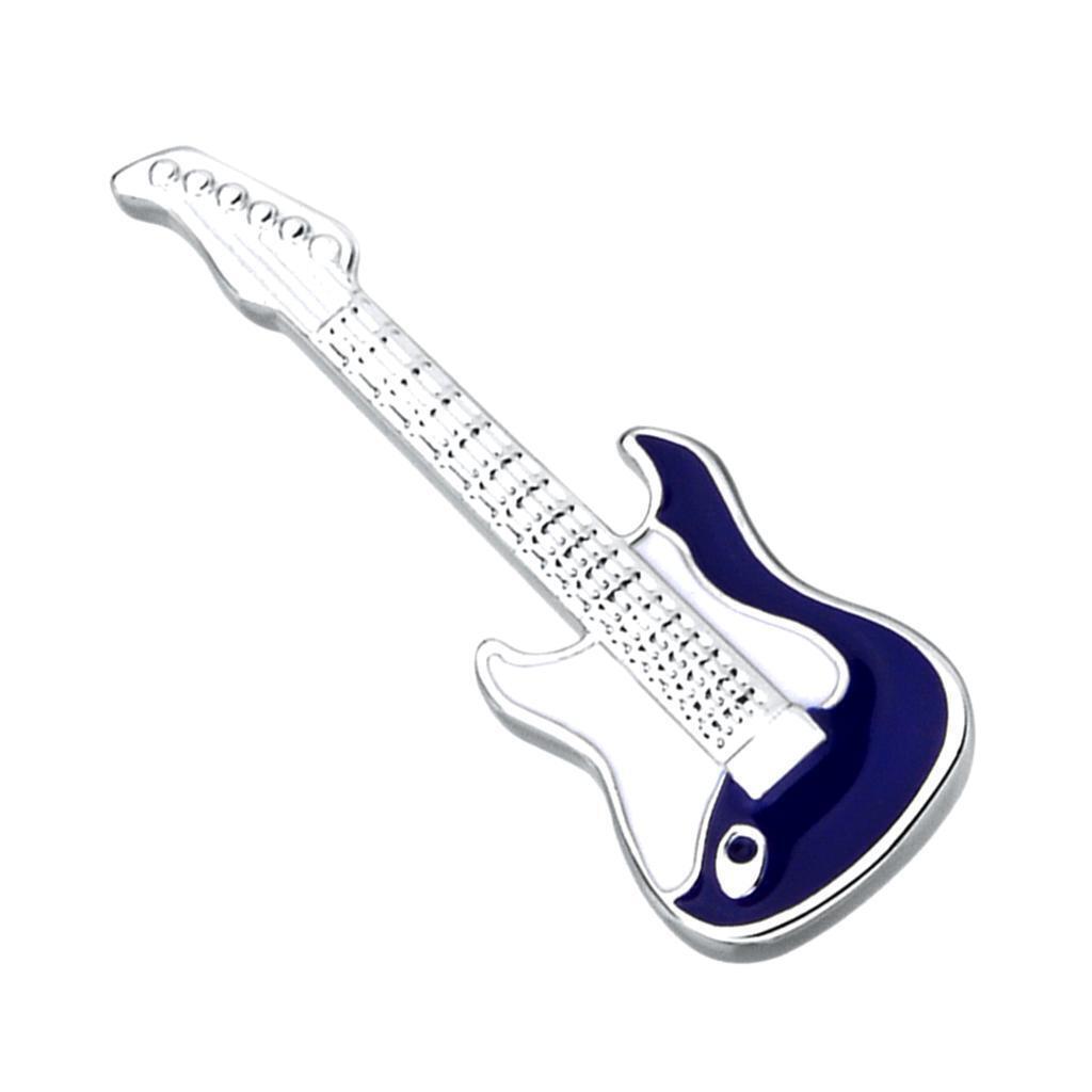 Chic Guitar Musical Instruments Enamel Guitar Brooch Pin Brass Corsage Badge