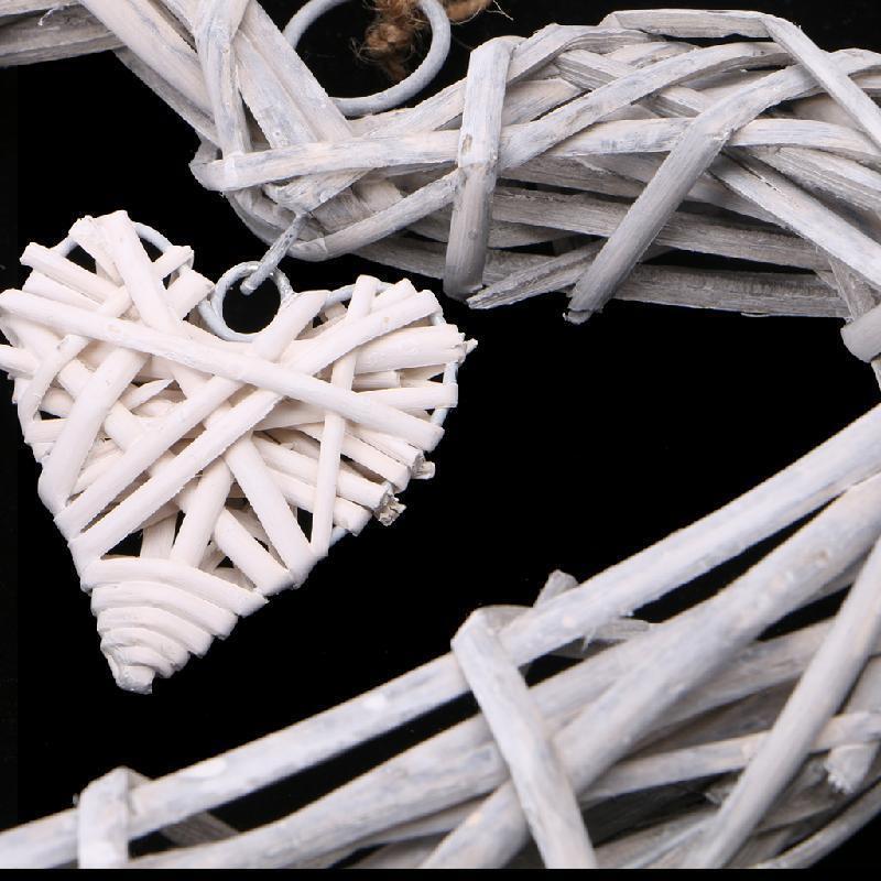 Heart Wicker Wreath Home Wall Hanging Wedding Birthday Party Ornament Decor
