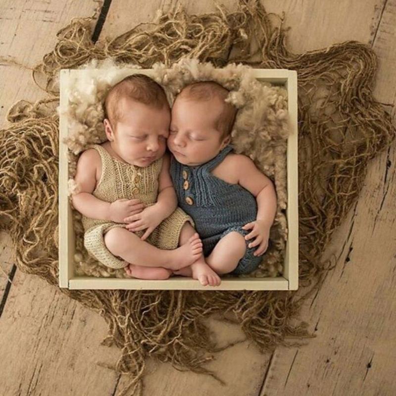 Chunky Burlap Infants Baby Pose Auxiliary Photo Shooting Blanket Posing Blanket