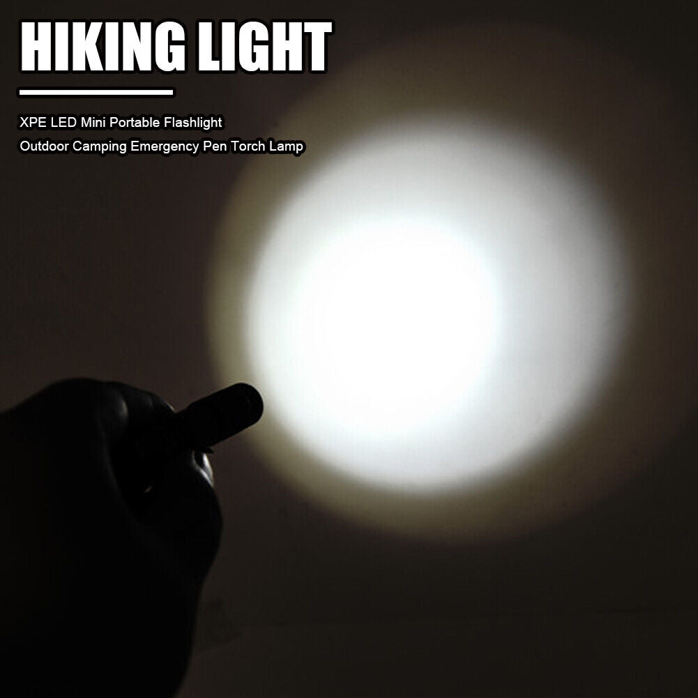 Mini Portable LED Flashlight Outdoor Camp Hiking Emergency Pen Torch Lamp