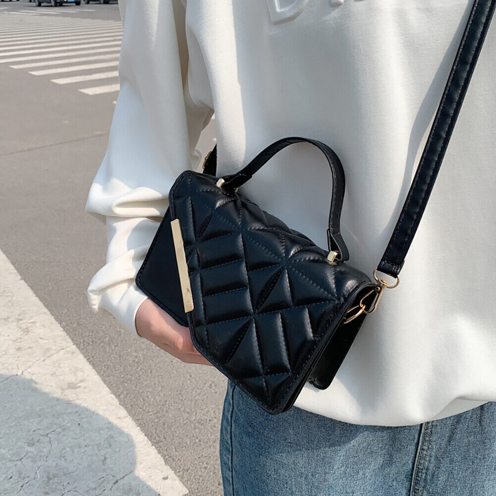 Fashion Women Shoulder Bag Design Cross-Body Leather Totes Handbag (Black)
