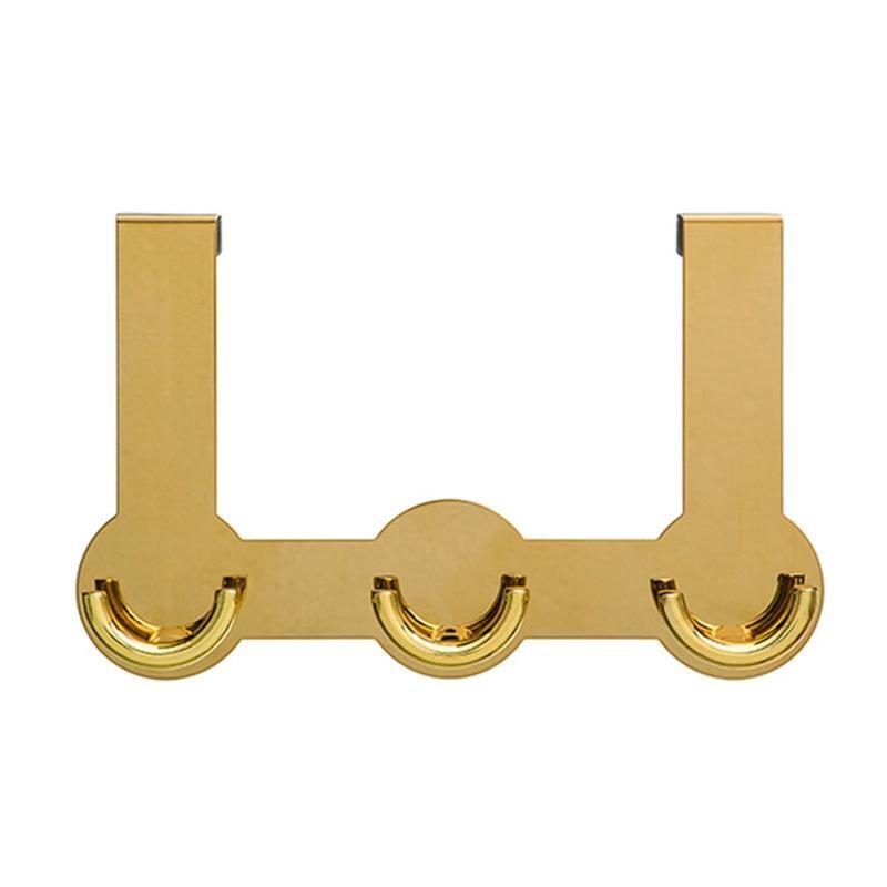 Bathroom Shower Door Hook Towel Storage Hangers Punch-free Metal Hook for Coats