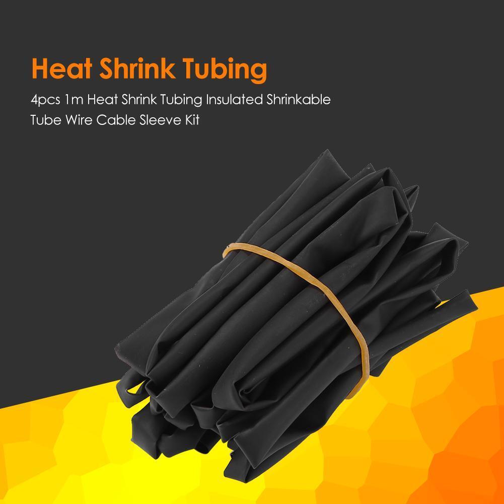 4pcs 1m Heat Shrink Tubing Insulated Shrinkable Tube Wire Cable Sleeve Kit