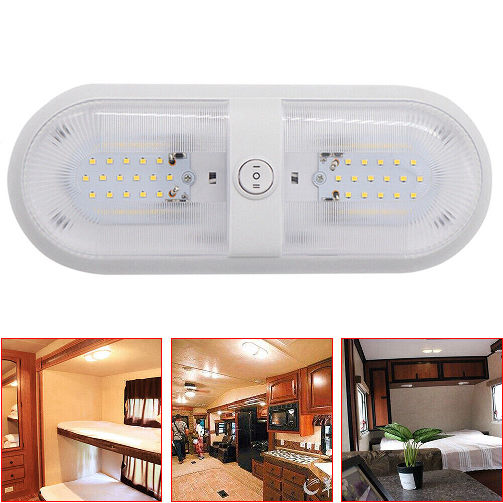 10-24V 48 LED RV Ceiling Light with Rocker Switch for Camper Yacht Boat