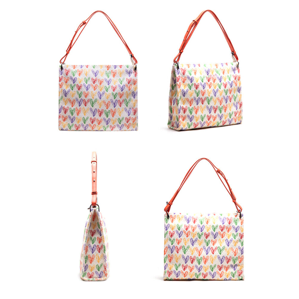 Love Printed Women Handbag Canvas Candy-Color Students School Shoulder Bag