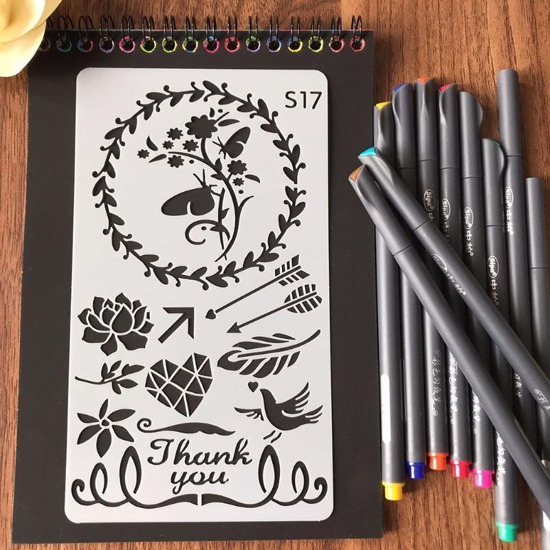 36Pcs Drawing Template Ruler DIY Painting Template Geometric Hollow Out Painting