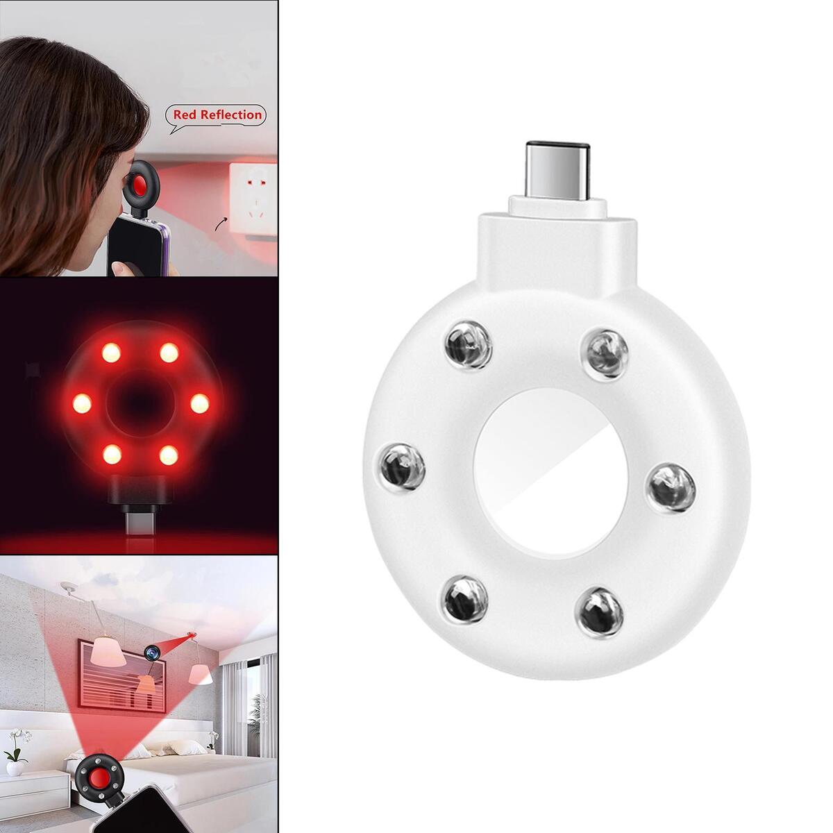 2pcs Pocket Sized Camera Detector W/LED Lights for Hotel Dressing Room Bathroom