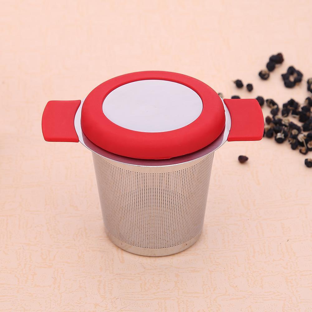 Stainless Steel Tea Strainers Infuser Steeping Loose Leaf Tea Filter(Red)
