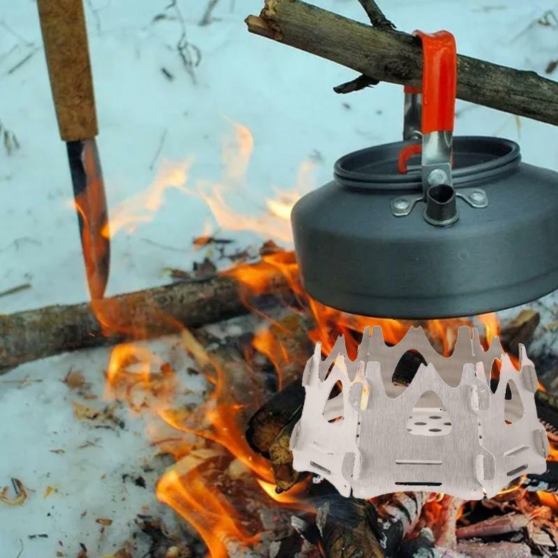 Folding Wood Stove Portable Camping Stove for Outdoor Picnic Hiking Cooking