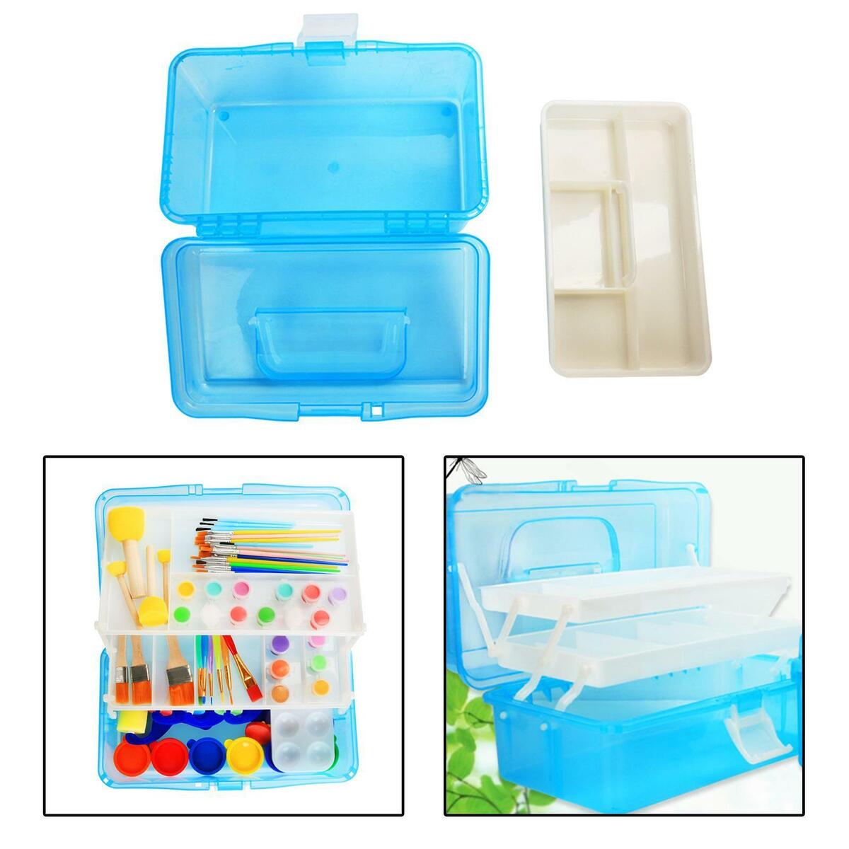 10" Three-Layer Clear Plastic  Tool Box Organizer  Craft